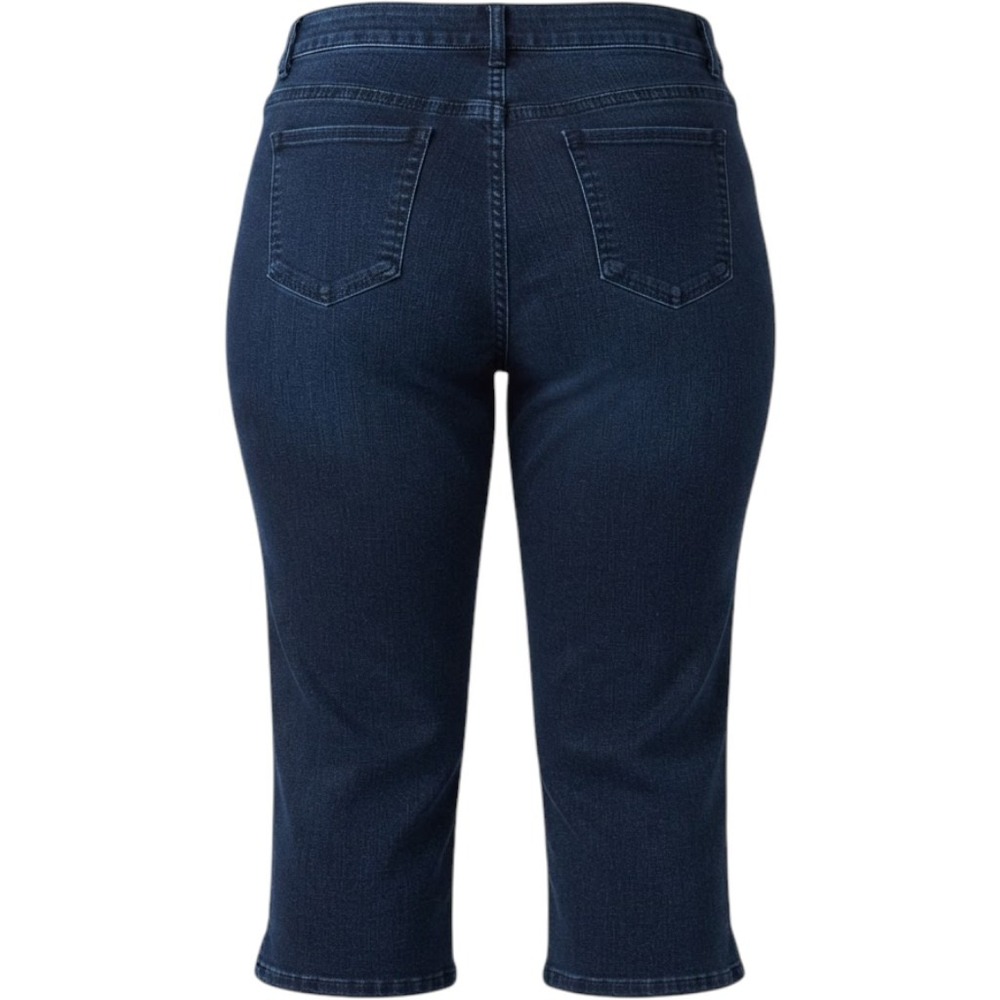 Jaclyn Smith Collection Womens Size 16 Dark Wash Denim Capri Jeans Cropped Blue